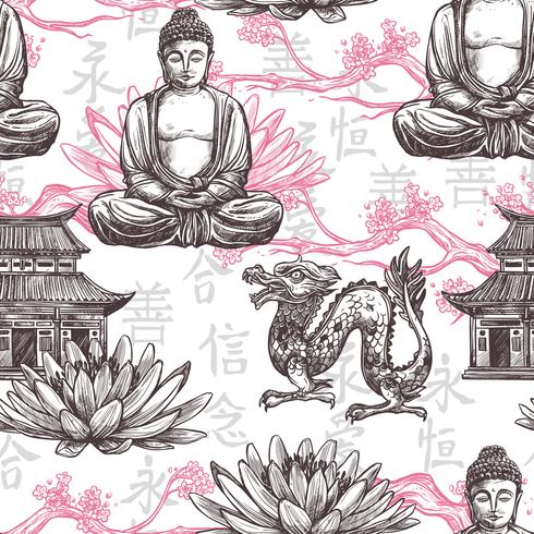 Asian Seamless Pattern vector