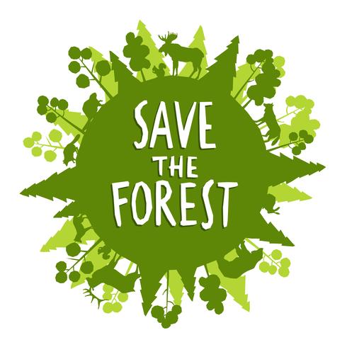 Save The Forest Concept vector