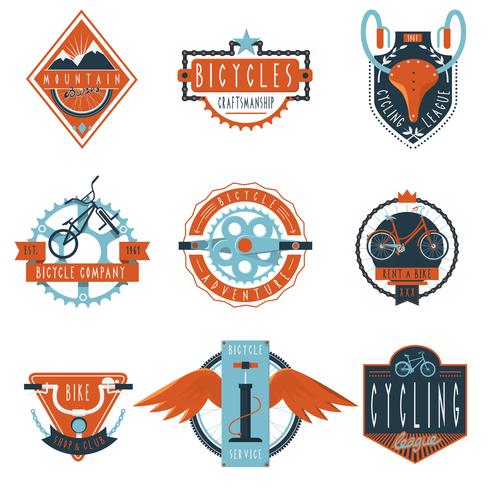 Cycling club labels emblems set vector