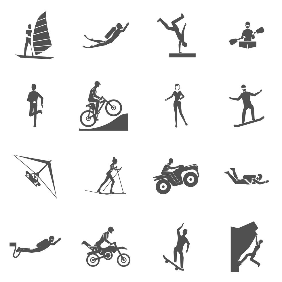 Extreme Sports Icons 461656 Vector Art at Vecteezy