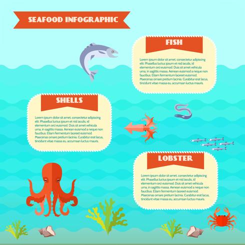 Infografía de comida de mar vector