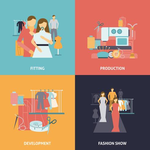 Clothes design icons set vector