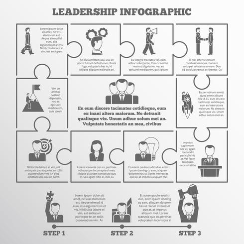 Conjunto de infografía de liderazgo. vector