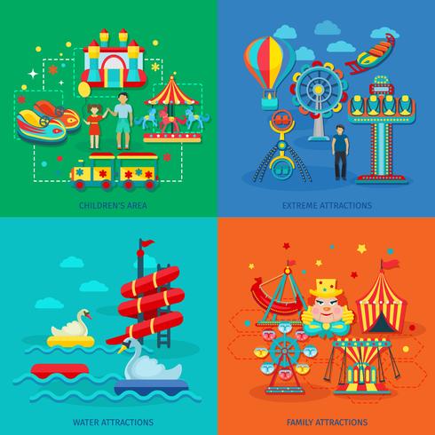 Amusement Park Flat vector