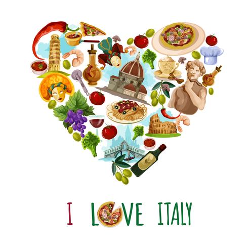 Italy Touristic Poster vector