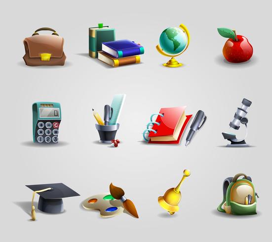 Education icons set vector