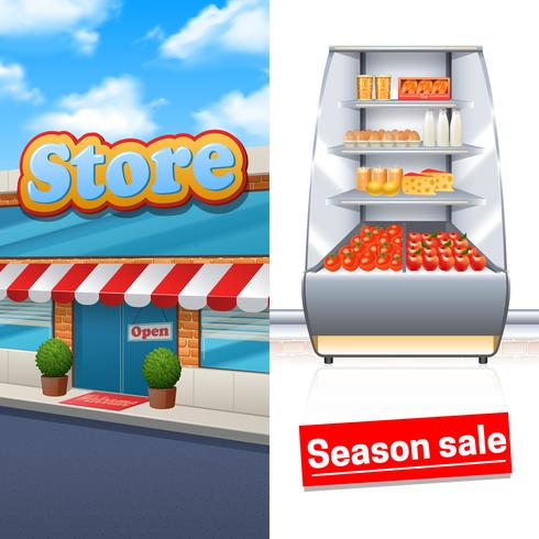 Supermarket Banner Set vector