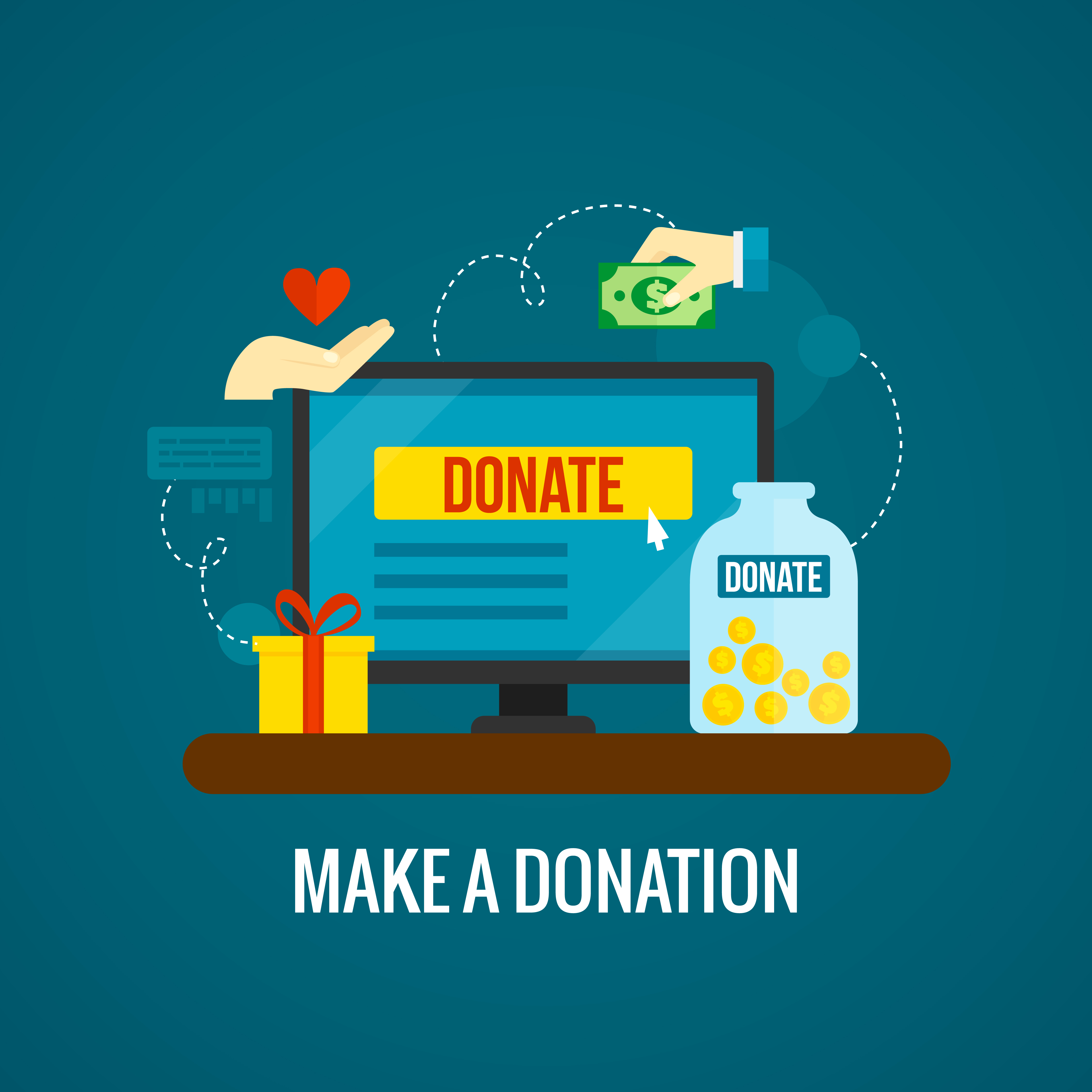 Donations online with laptop icon 461731 Vector Art at Vecteezy
