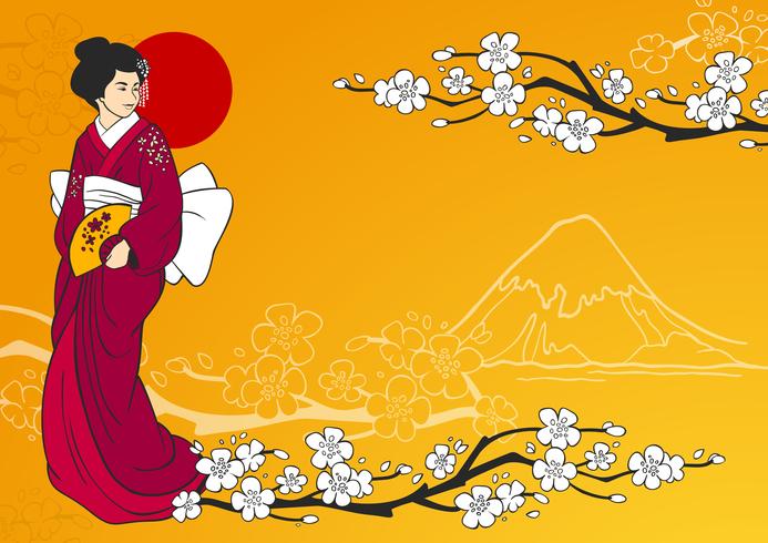 Geisha ilustración vectorial vector