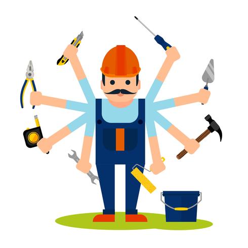 Concept of handyman worker vector