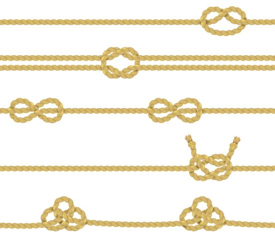 Knitted Rope Border Set vector