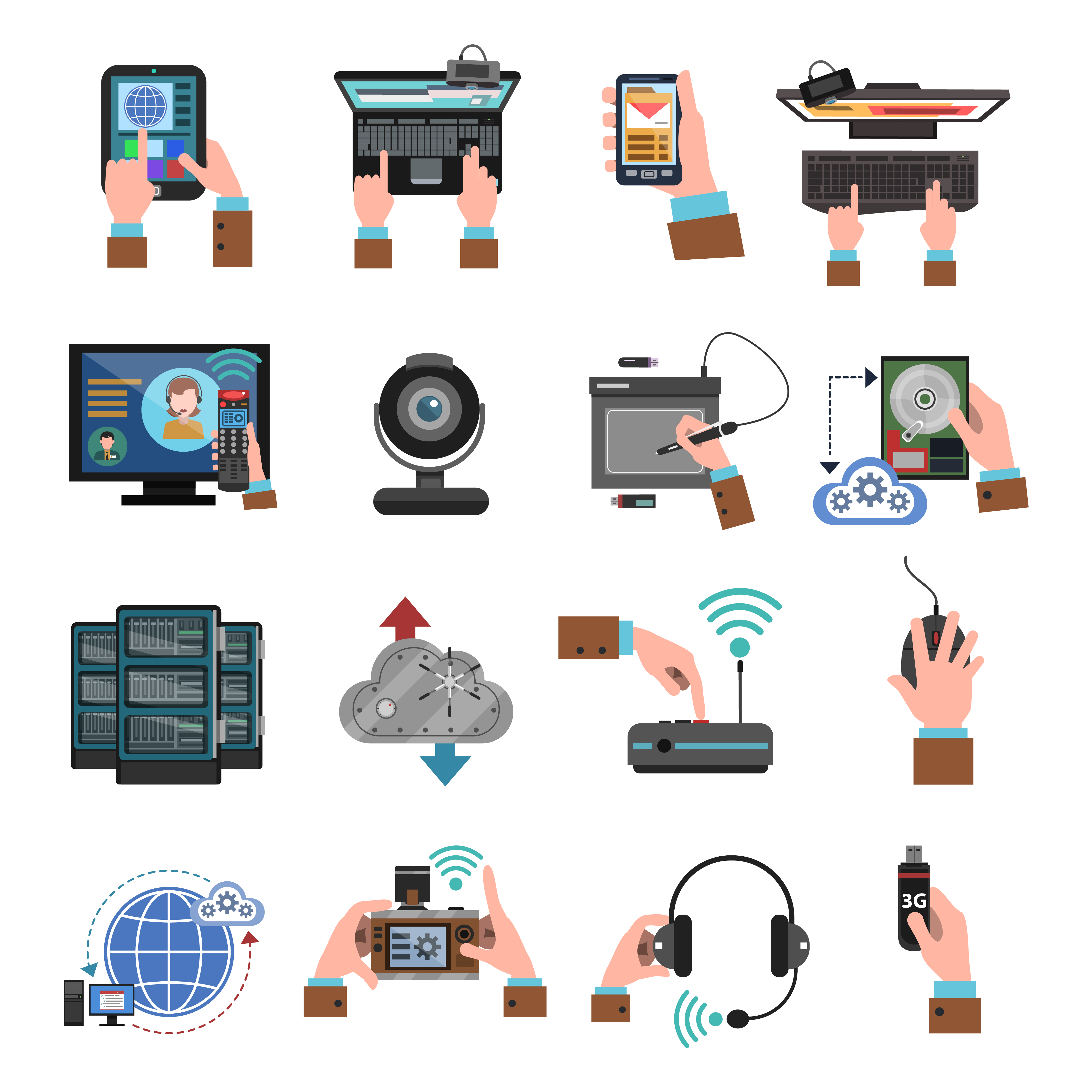 It Devices Icons Flat 461814 Vector Art at Vecteezy