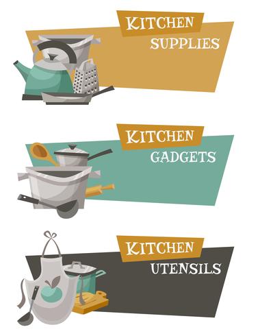 Conjunto de iconos de utensilios de cocina vector