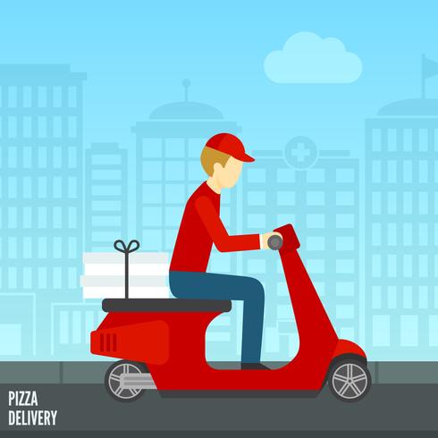 Pizza delivery icon vector