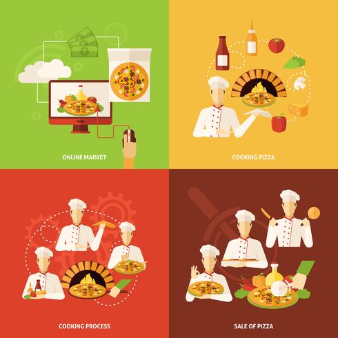 Pizza Order and Making Icon vector