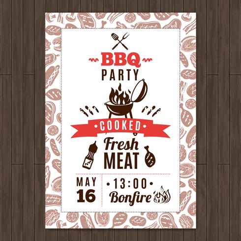 Bbq Party Poster vector