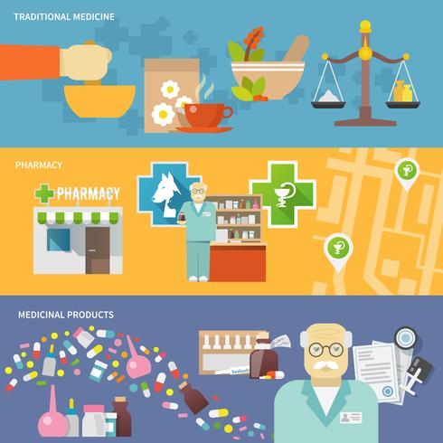 Pharmacist Banner Set vector