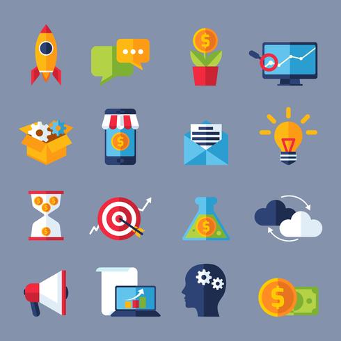 Iconos de marketing digital vector