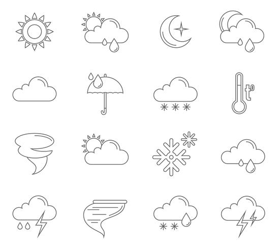 Weather Icons Outline vector