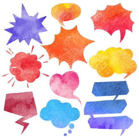 Watercolor Comics Bubble Set vector