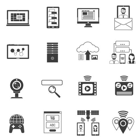 It Icons Black Set vector