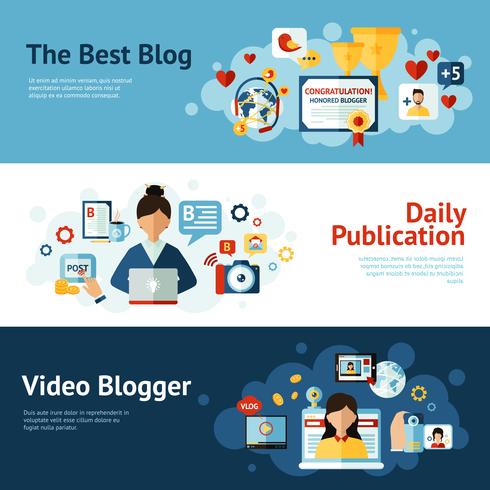 Blogger Banner Set vector