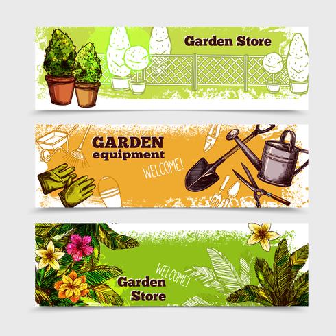 Garden Banner Set vector