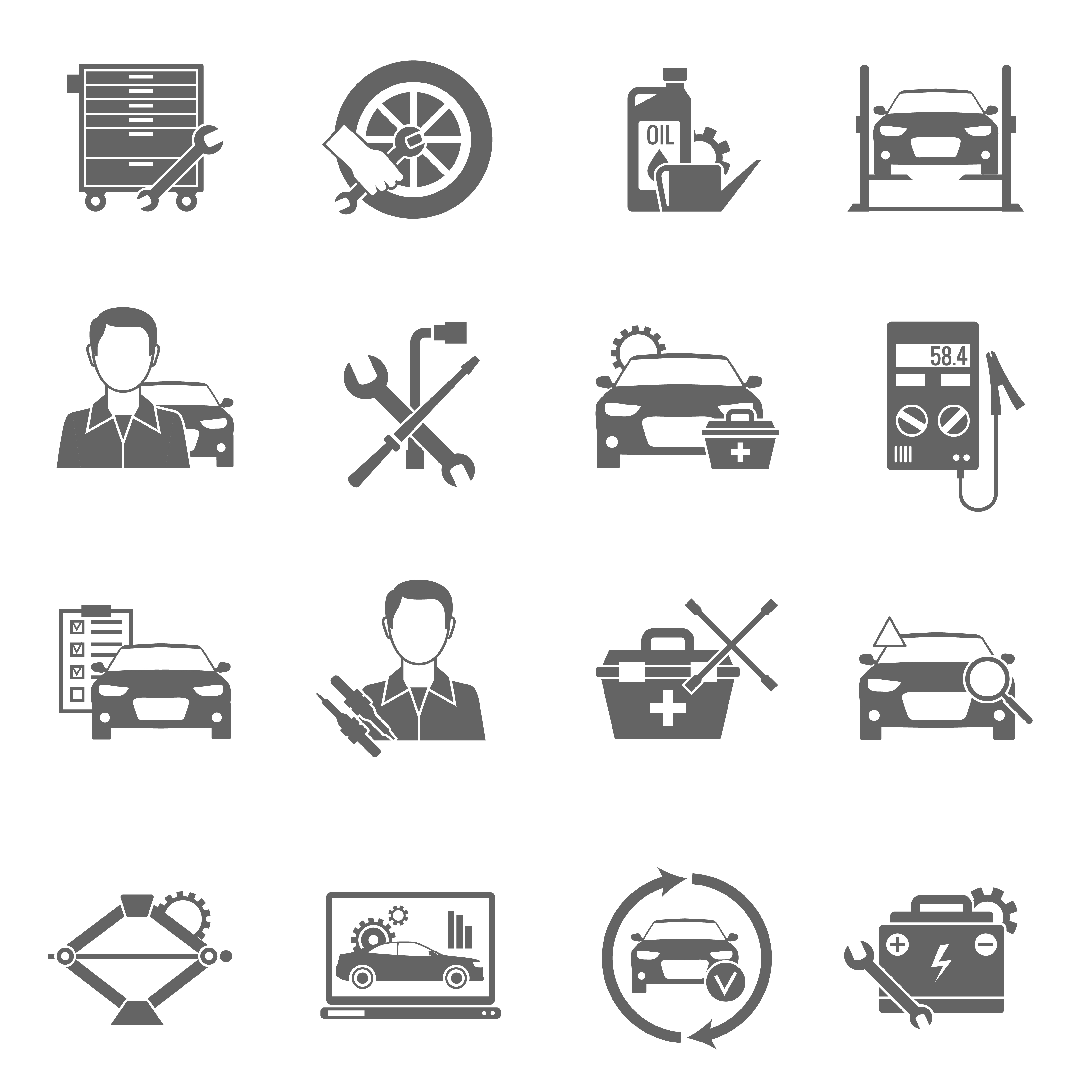 Auto Mechanic Icons Set 461954 Vector Art at Vecteezy