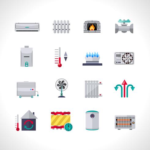 Heating Icons Set vector