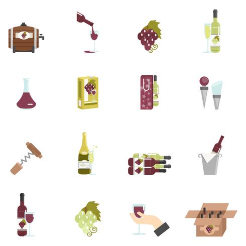 Icono de vino plano vector