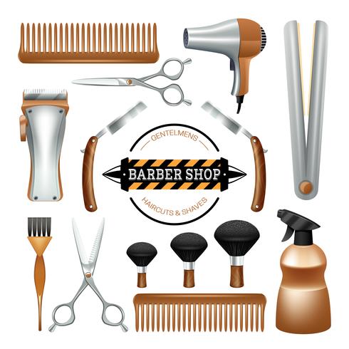 Barbershop tools set vector