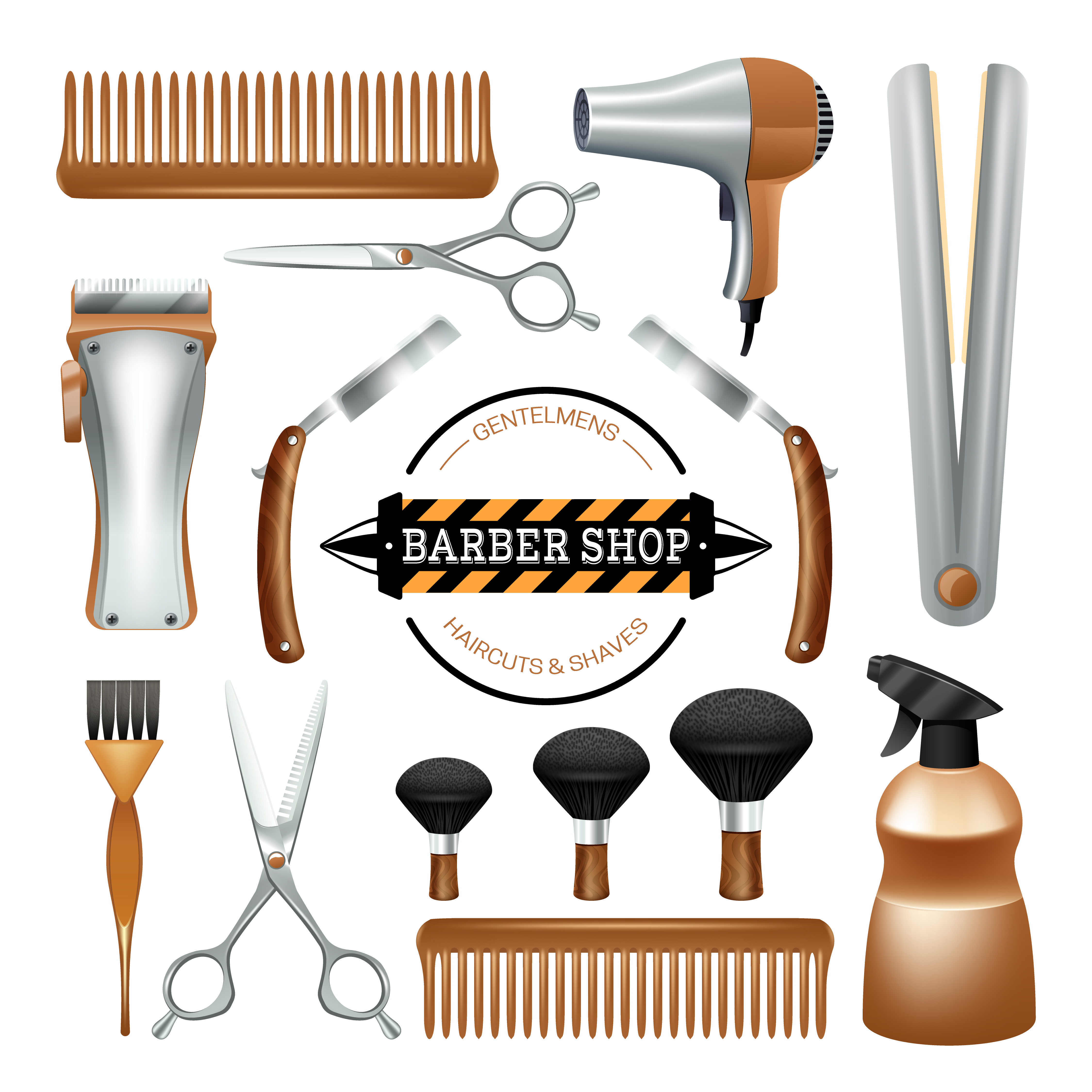 Barbershop tools set - Download Free Vectors, Clipart 