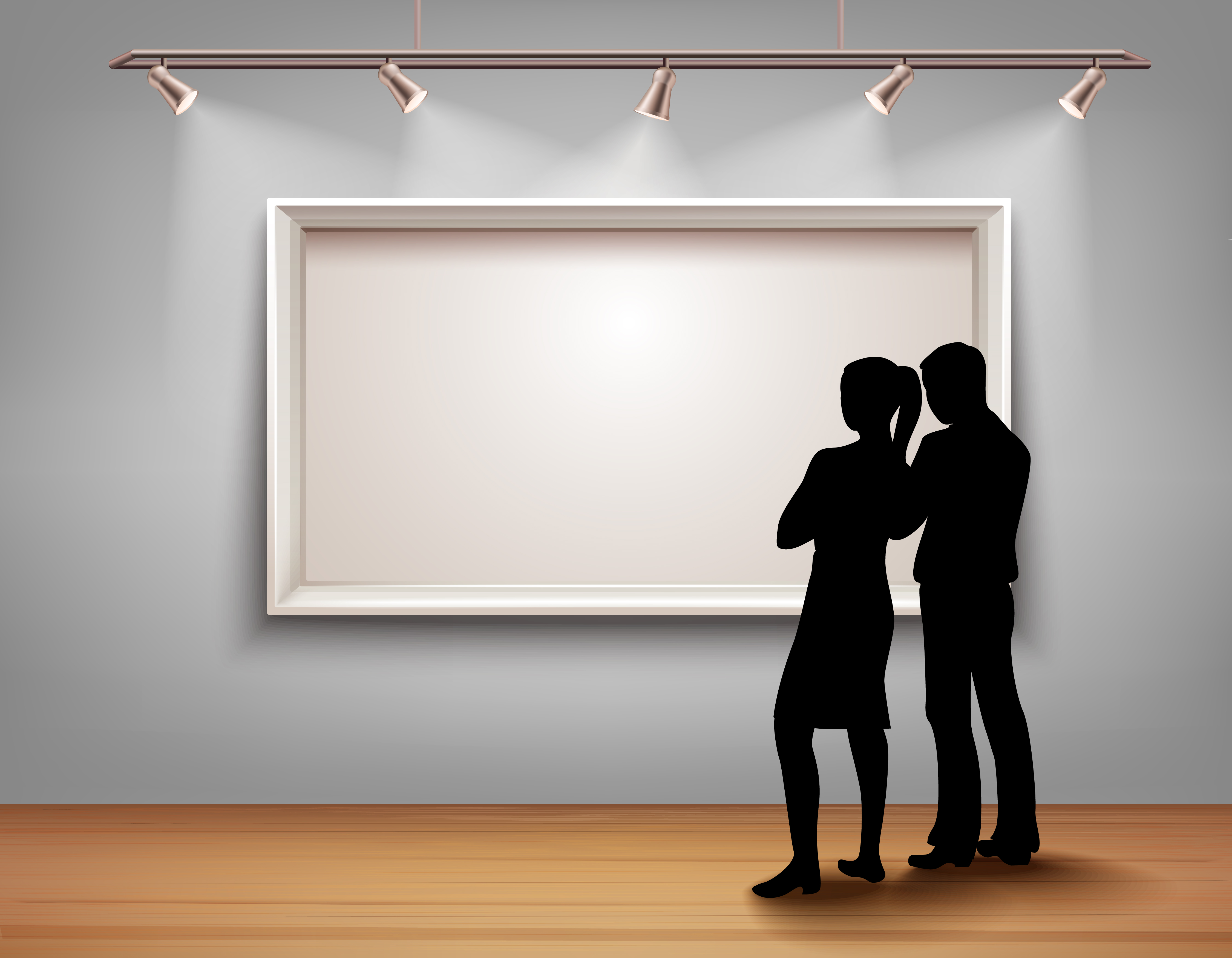 People Silhouettes In Gallery 462037 Vector Art at Vecteezy