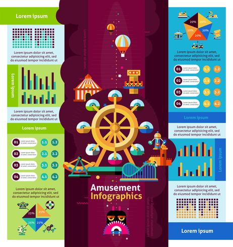 Infografía del parque de atracciones vector