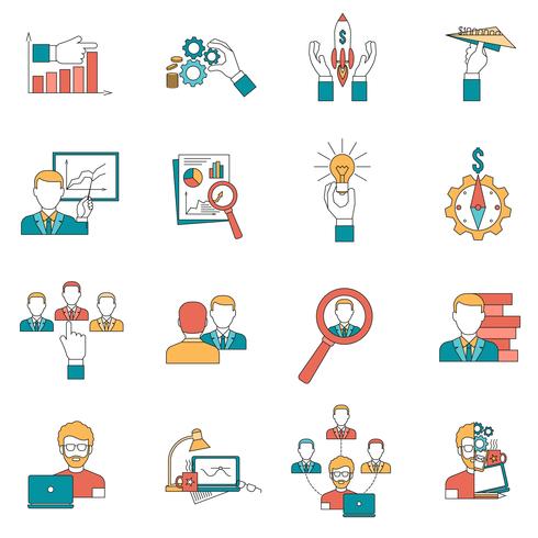 Business icons set vector