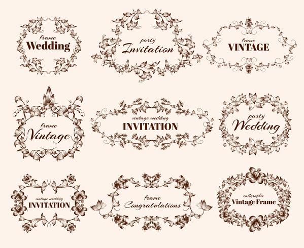 Vintage calligraphic frames vector