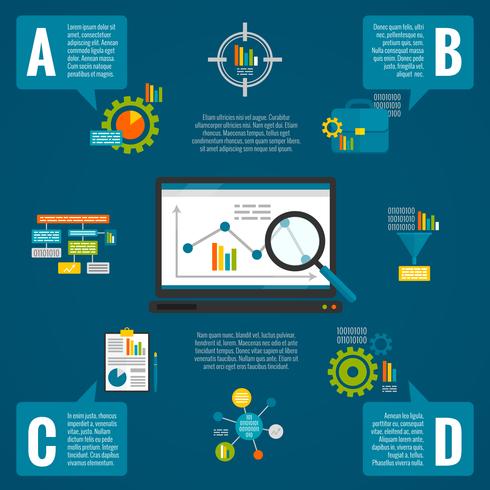 Data analytics infographic set vector