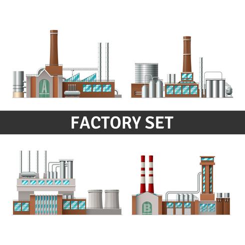 Realistic Factory Set vector