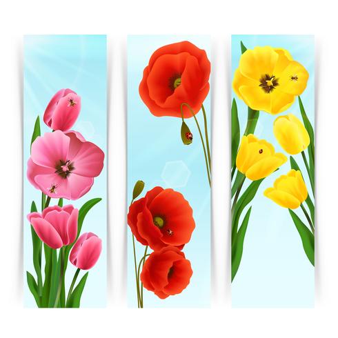 Floral Banners Vertical vector