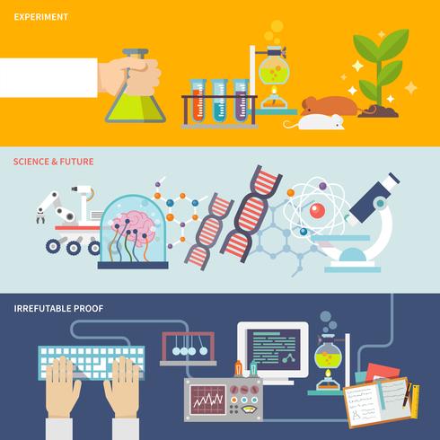 Science And Research Banner Set vector