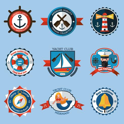 Nautical Labels Set vector