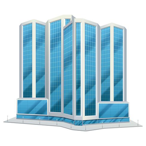 Ilustración de edificios altos de vidrio urbano vector