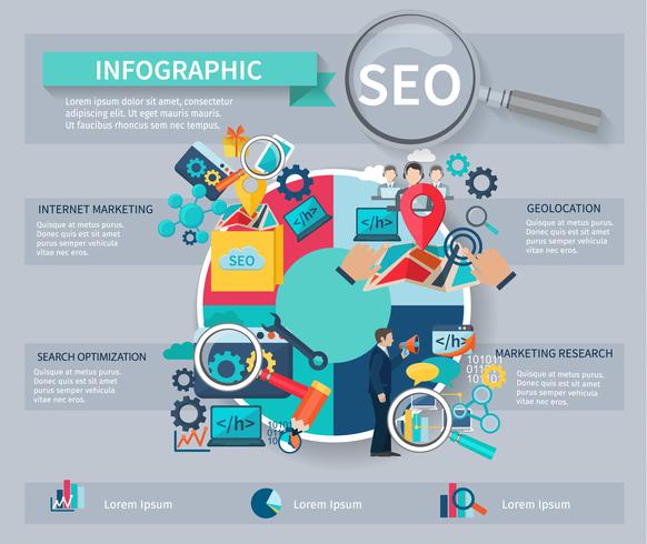 Infografía de marketing seo vector