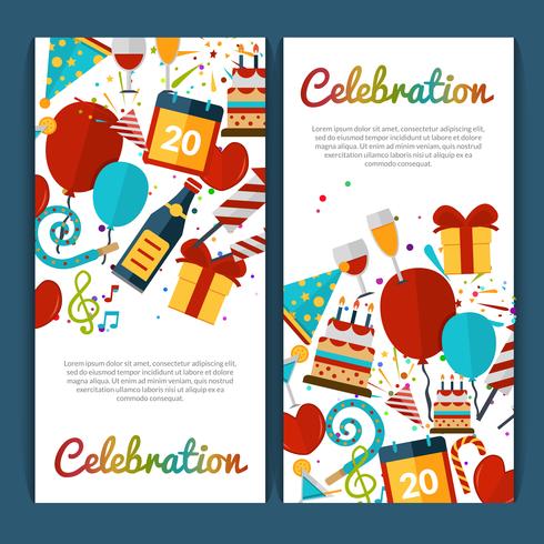 Conjunto de Banners de celebración vector