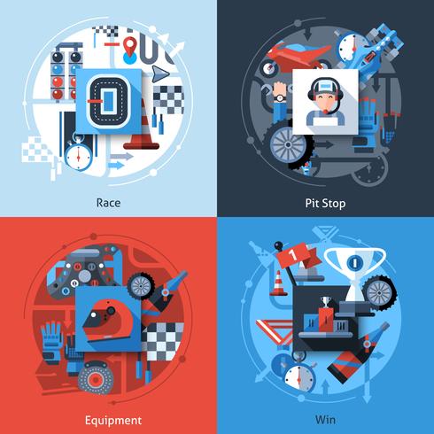 Racing Icons Set vector