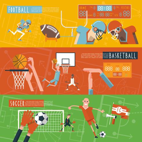 Team sport horizontal banners set  vector
