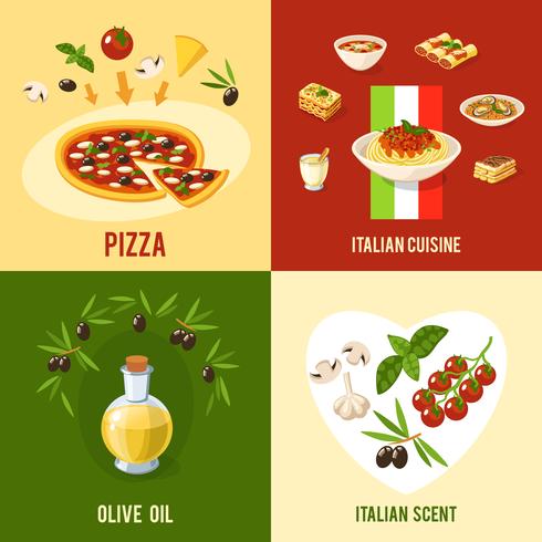 Concepto de diseño de comida italiana vector