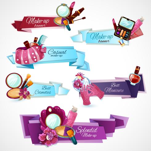 Cosmetics Banner Set vector