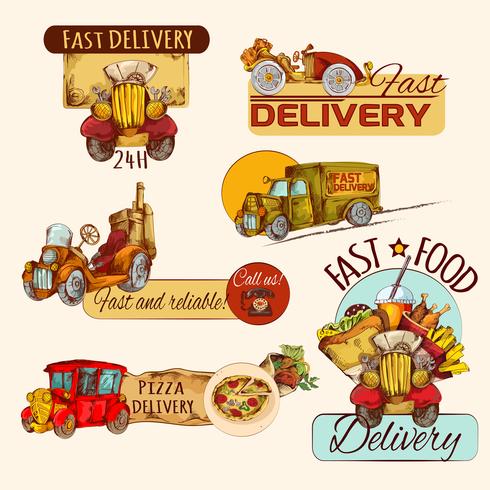 Delivery Emblems Set vector