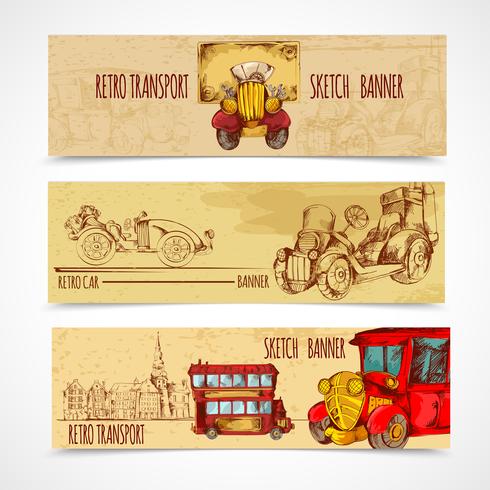 Banners de transporte vintage vector